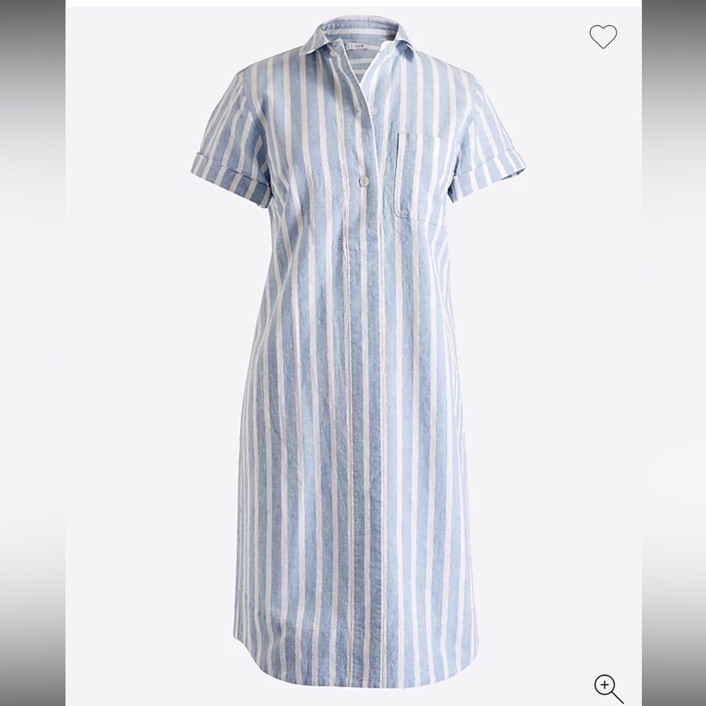 J Crew Short sleeve shirt dress in blue and white stripe
